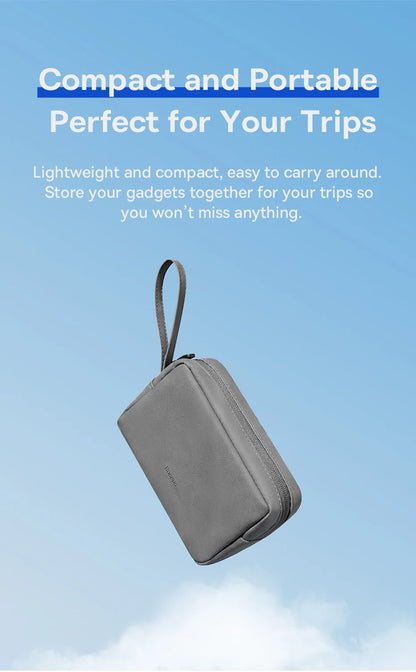Baseus Organizer Bag – Zipper Storage Case for iPhone 15/14 Pro Max, Earphones, Power Bank, Cables & Digital Accessories