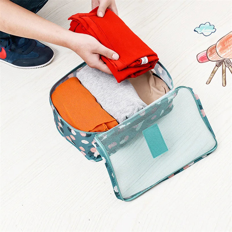 6PCS Travel Storage Bag Set – Clothes Organizer, Wardrobe Pouches & Packing Cubes for Suitcases