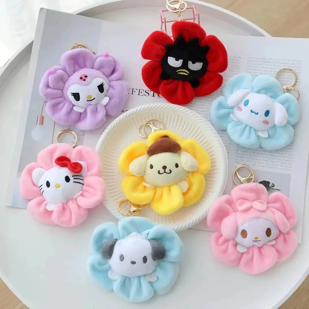 Sanrio Cartoon Plush Toys — Changeable Flower My Melody, Kuromi, Cinnamoroll, KT Cat & Purin Dog, Cute Anime Stuffed Doll