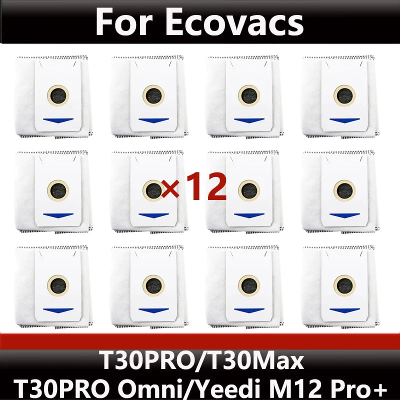 ECOVACS T30S PRO/T30 PRO OMNI & YEEDI M12 Pro+ Robot Vacuum Replacement Parts – Dust Bag, Main & Side Brush, Filter, Mop Accessories