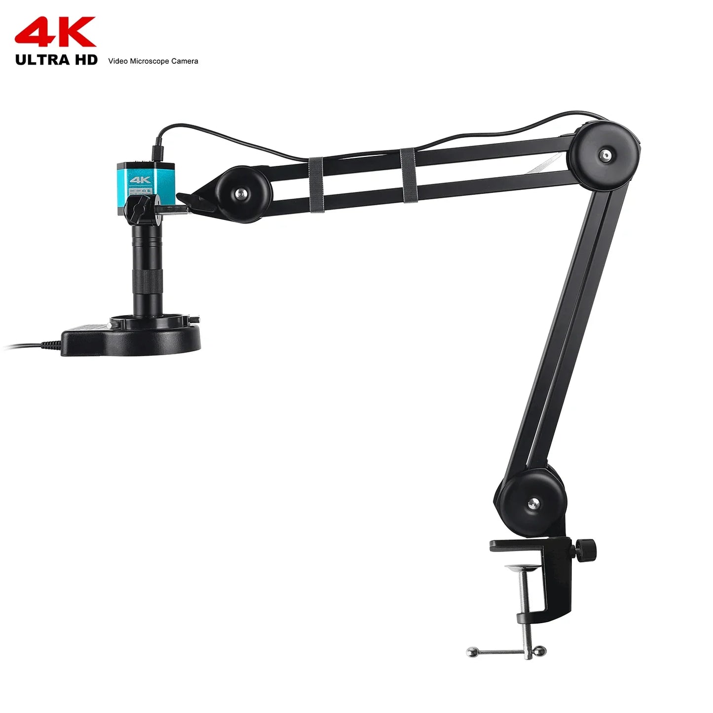 1080P 4K Industrial Microscope – 150X C-Mount Lens with 48MP/13MP Digital Camera, HDMI/USB-C/VGA for PCB Soldering & DIY