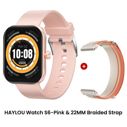 HAYLOU Watch S6 Smartwatch — 2.01" HD Display, Bluetooth Voice Calls, IP68 Waterproof Fitness Tracker