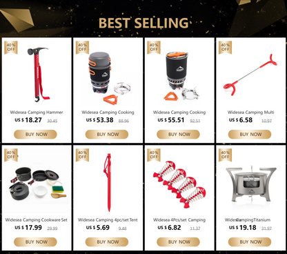 Widesea Camping Cooking System – Gas Stove Burner with Heat Exchanger, Coffee Pot & Cookware for Outdoor Tourism