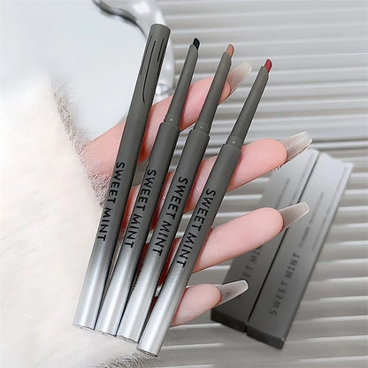 Silky Long-Lasting Waterproof Eyeliner Pencil – Natural Matte Wine Red Eye Makeup Pen