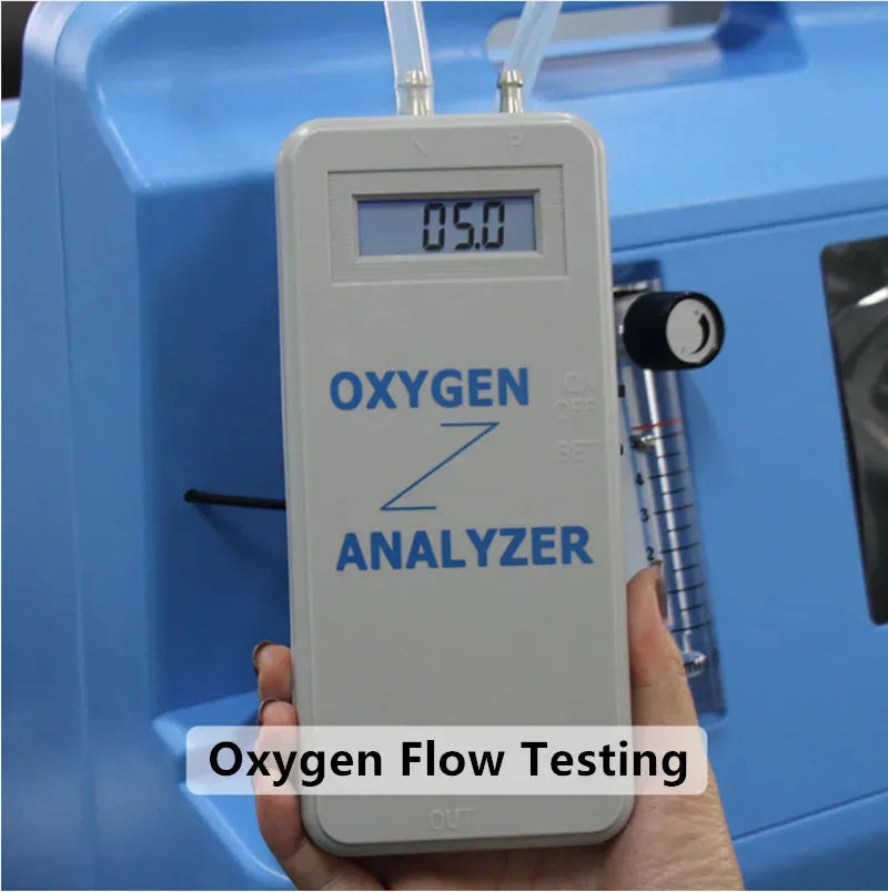 Smart Battery Oxygen Analyzer - Portable LCD Oxygen Purity & Flow Meter for Oxygen Concentrators