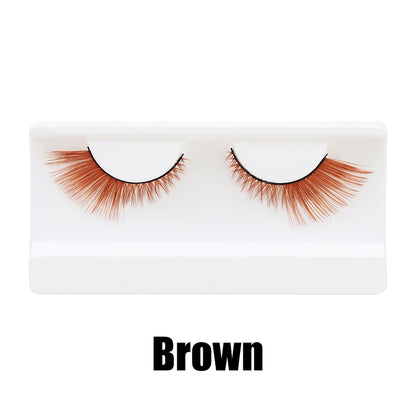 Colorful Halloween False Eyelashes – Blue, Red & Pink Cosplay Fake Lash Extensions for Makeup Looks