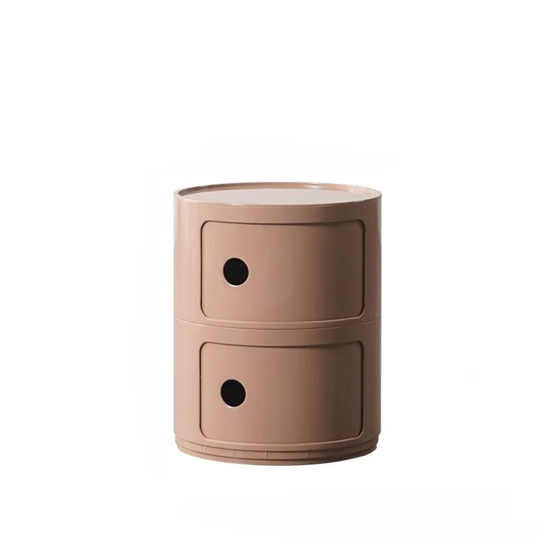 Nordic Round Bedside Table – Mini 2/3/4/5 Layer Cute Storage Cabinet, Creative Living Room & Bedroom Furniture