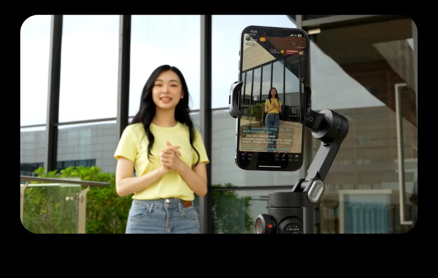 AOCHUAN 3-Axis Handheld Gimbal — Smartphone Stabilizer with Fill Light for iPhone & Android