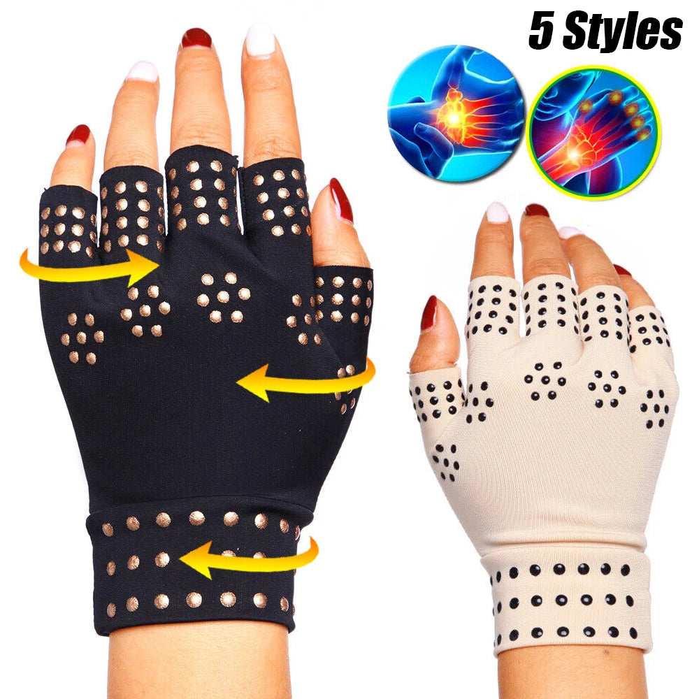 Magnetic Fingerless Arthritis Therapy Gloves – Pain Relief for Men & Women with Joint & Rheumatoid Hand Pain
