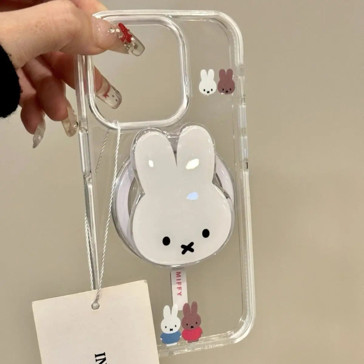 Kawaii Miffy Rabbit Magnetic Phone Stand - Portable Telescopic Airbag Holder for Mobile Phones & Gifts