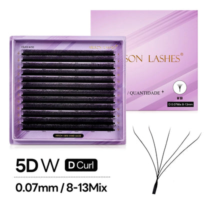 ARISON Plus 2-in-1 Magnetic Eyelashes – YY/3D/4D/5D Premade W-Shape Volume Fans for Full Lash Extensions