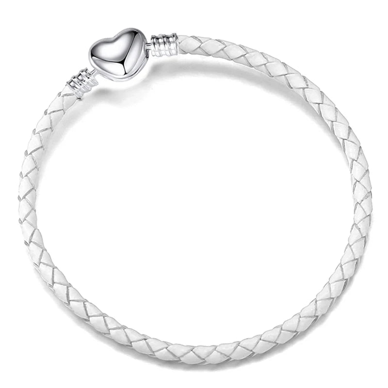 BAOPON 9-Color Leather Charm Bracelet - DIY Chain Jewelry Gift for Women & Girls