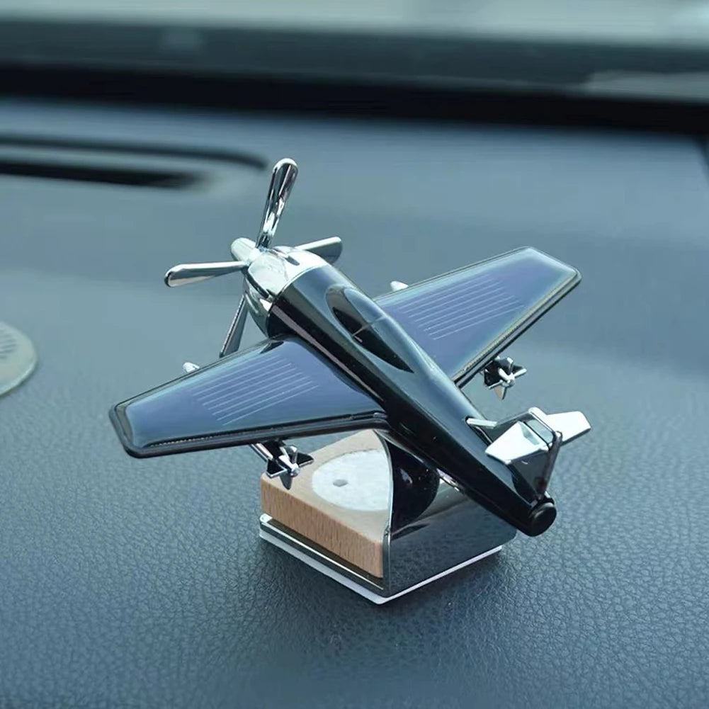 Car Interior Solar Airplane Model – Center Console Decoration & Air Freshener Accessory
