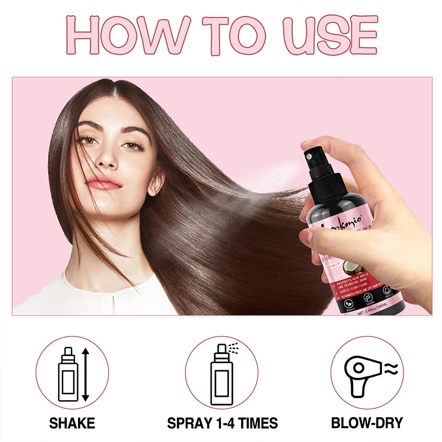 Thermal Protection Hair Spray - Heat Protector Serum for UV Defense, Moisturizing Conditioner & Hair Care Treatment
