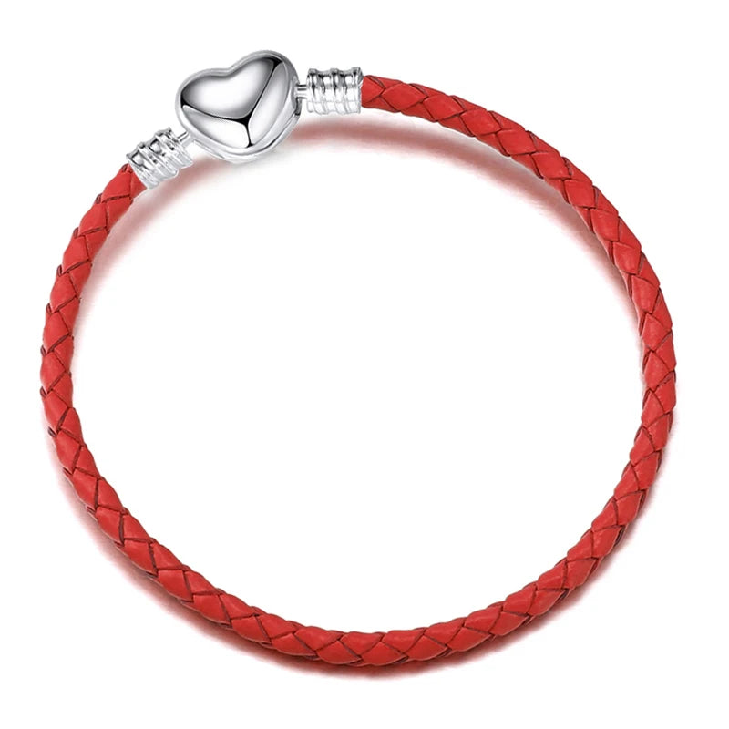BAOPON 9-Color Leather Charm Bracelet - DIY Chain Jewelry Gift for Women & Girls