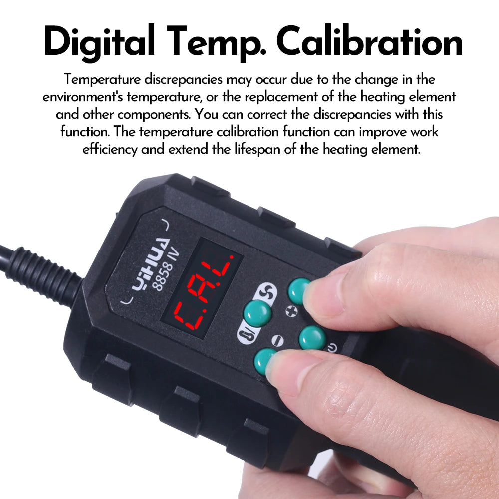YIHUA Micro Hot Air Gun 8858IV – 700W Adjustable Temp LCD Digital Heat Gun for Soldering, BGA & IC Rework
