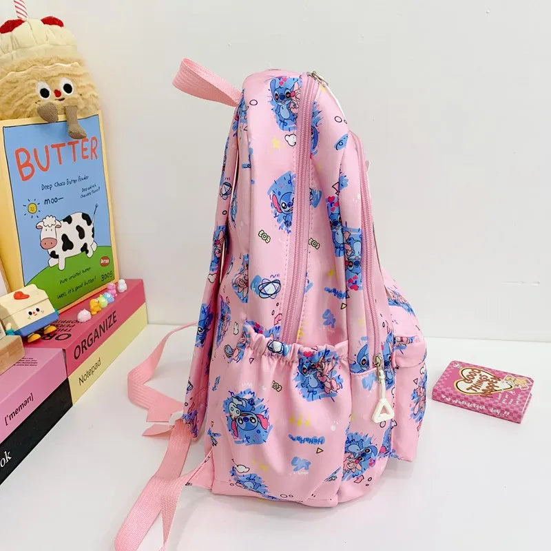 Stitch Print Student Backpack – Lightweight Daypack with Adjustable Straps for School & Daily Commute