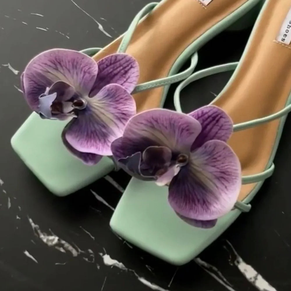 Colorful Thai Fairy Flower Shoe Buckles – Personalized Orchid Simulation Decor for Shoes