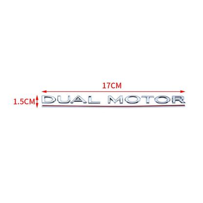 DUAL MOTOR Emblem for Tesla Model 3/Y/X/S — Chrome & Black/Red Trunk Badge Sticker, Car Styling