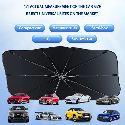 Car Windshield Sunshade - Portable Front Window Sunscreen Heat Insulation Shade with Storage Design