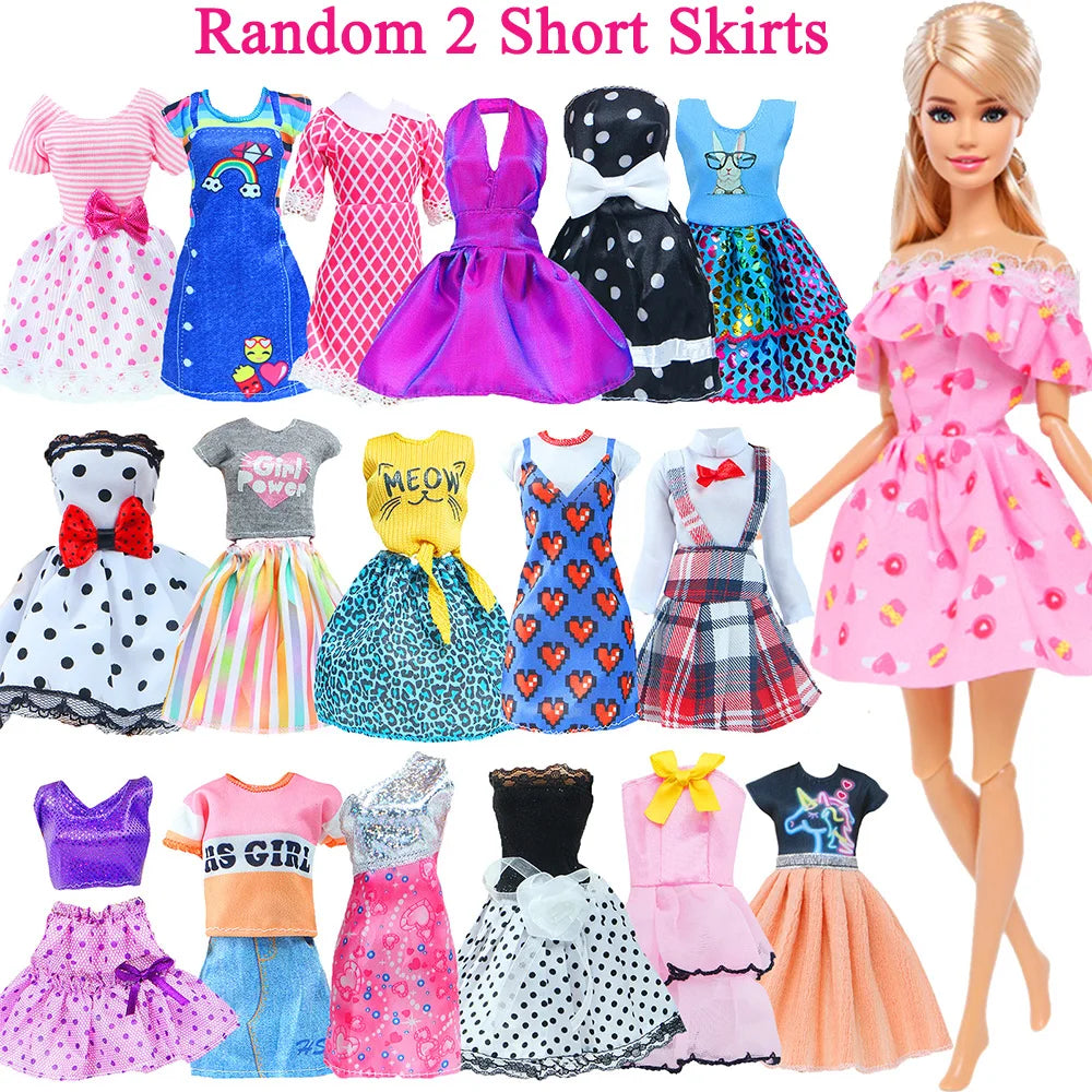 50pcs Handmade Doll Clothes Set – 11.5" Dolls, Evening Gowns, Bikinis, Mini Dresses & 31 Accessories with Hangers, Kids Toy