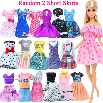 50pcs Handmade Doll Clothes Set – 11.5" Dolls, Evening Gowns, Bikinis, Mini Dresses & 31 Accessories with Hangers, Kids Toy