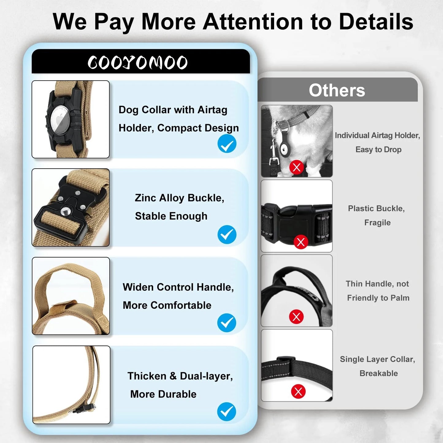 Adjustable Nylon AirTag Dog Collar with Metal Buckle – Anti-Lost Tactical Pet Tracking Accessory