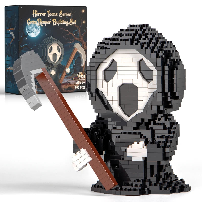 Tiny Particle Building Blocks – Halloween Cartoon Puzzle Toys with Magic Night Death Clown Characters