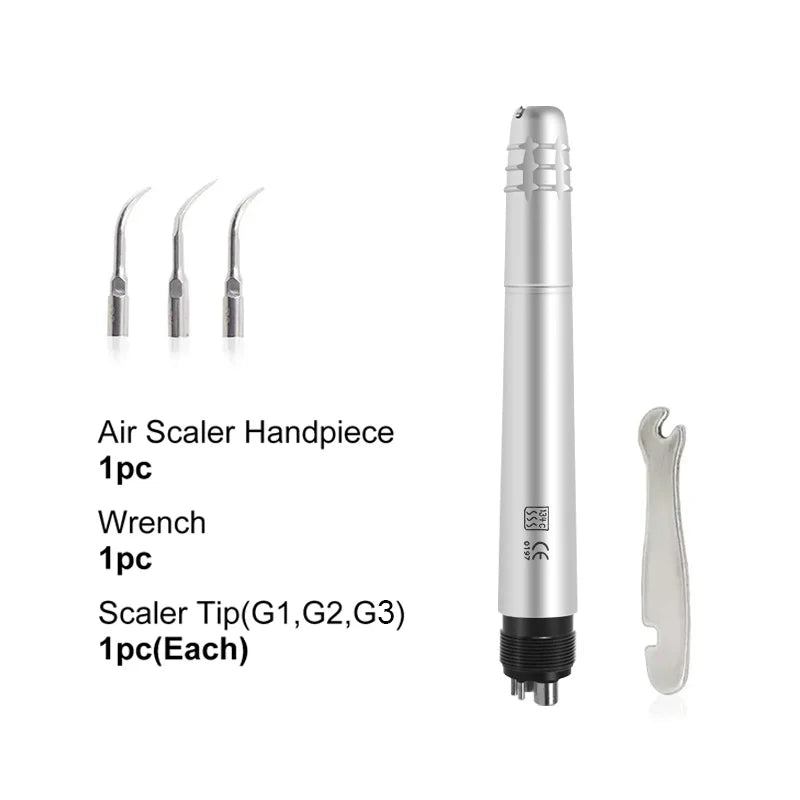 Dental Ultrasonic Air Scaler Handpiece – 2/4 Holes with 3 Tips for Teeth Whitening, Polishing & Cleaning