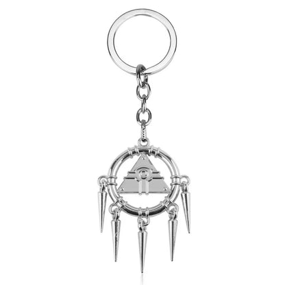 Yu-Gi-Oh! Yugi Muto Keychain - 3D Millennium Puzzle & Millennium Wheel Pendant
