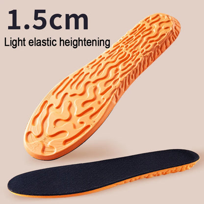 1.5-3.5cm Invisible Height Increase Sport Insoles — Orange EVA Memory Foam Shoe Pads for Men’s Comfort & Foot Care