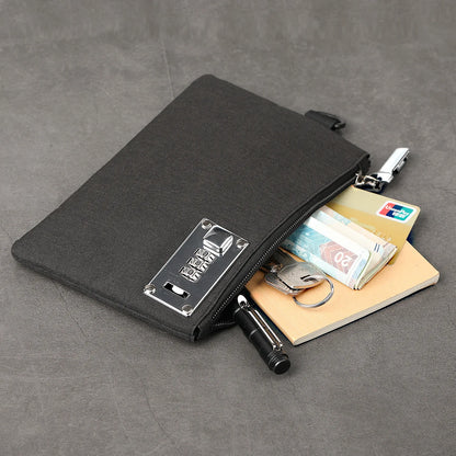 Lockable Money & Coin Bag – Men’s Cash, Card, and Passport Holder Clutch with Secure Lock