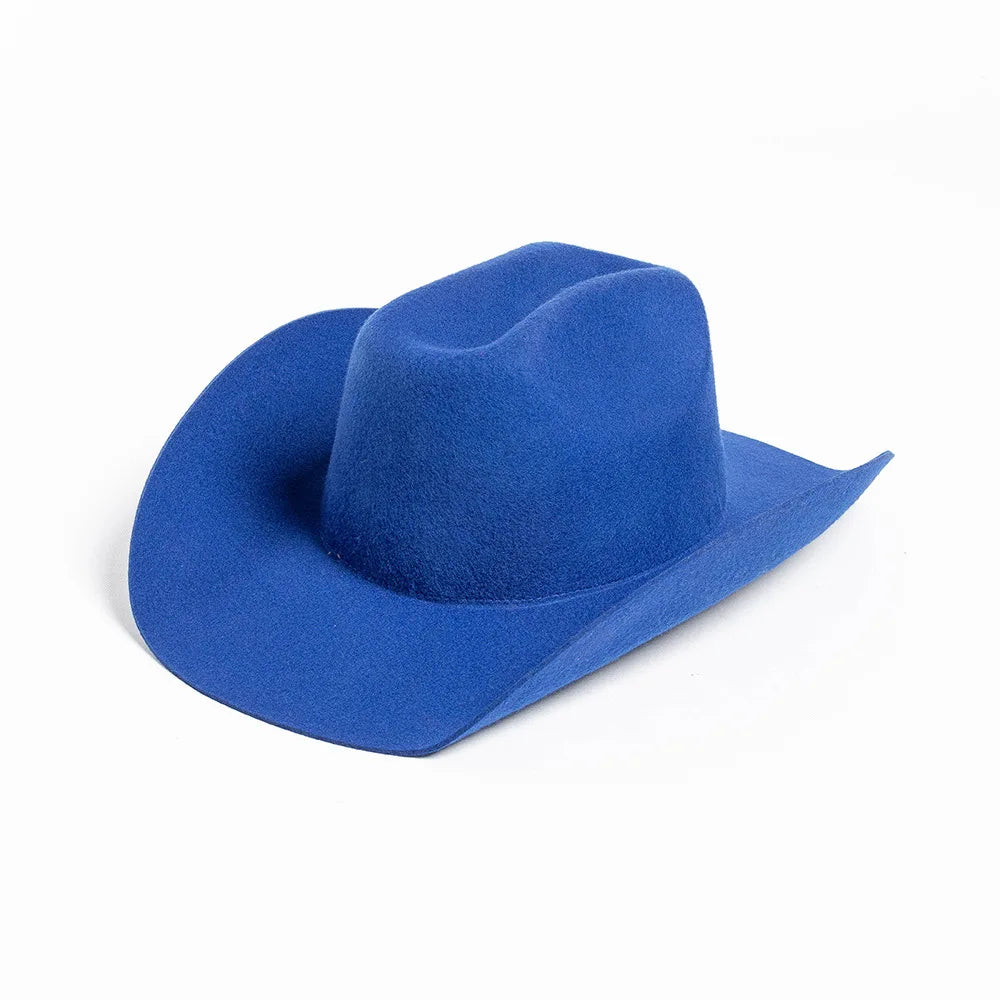 100% Wool Western Cowboy Hat – Casual Felt Cowgirl Hat for Men & Women, Autumn & Winter Outdoor Sunshade Fedoras Top Hat