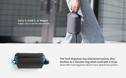 PGYTECH Waterproof Tech Organizer Pouch – Small Electronics Bag for Cables, Phones & Batteries