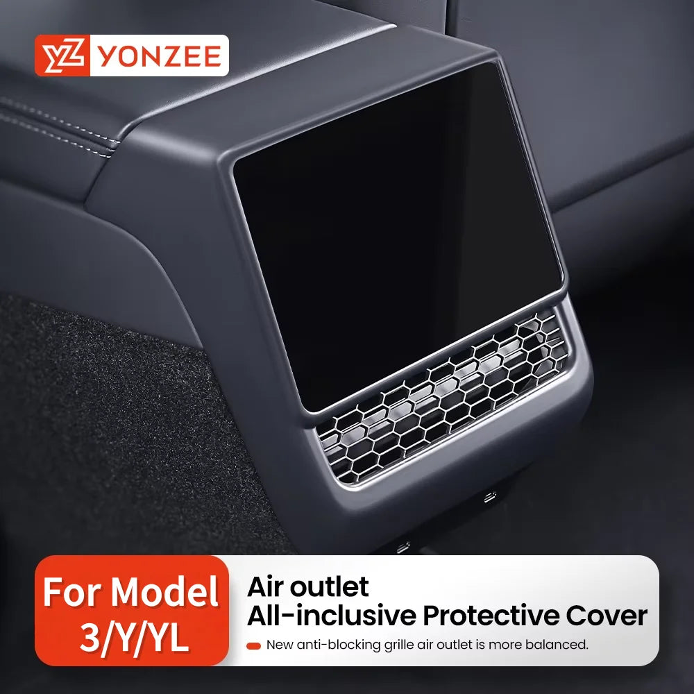 Tesla Model 3/Y Rear Center Console Vent Cover - Dust-Proof Interior Styling Accessory