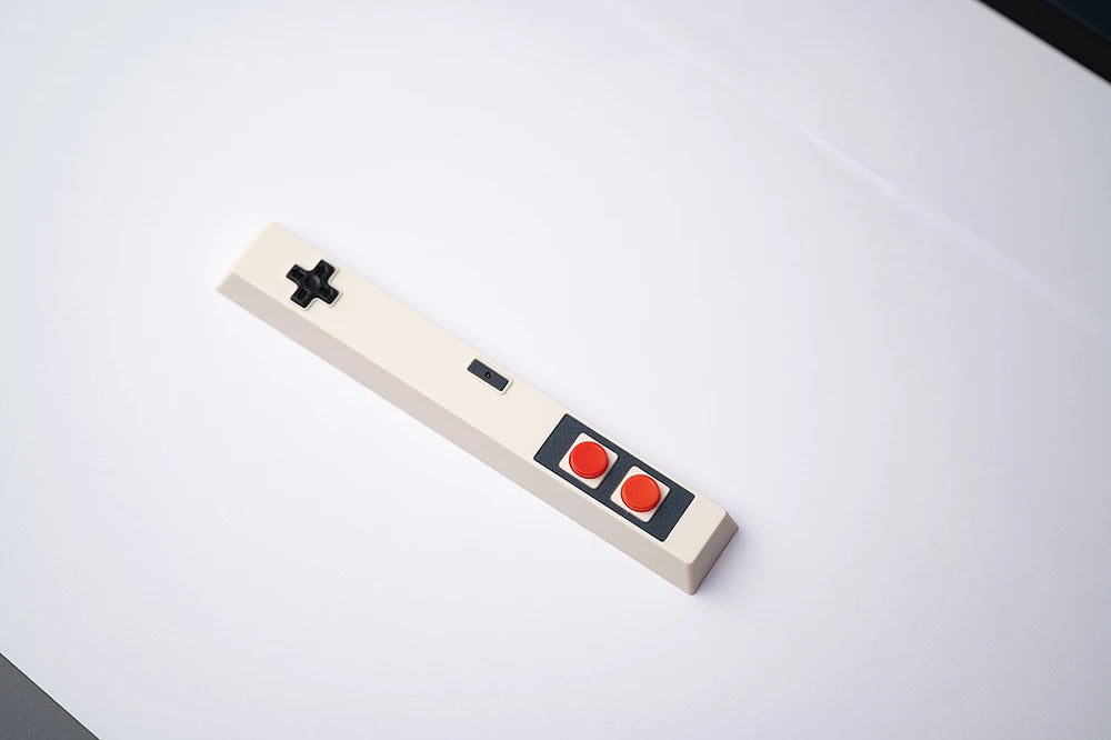 Retro Gamepad Keycap 6.25u Spacebar – Artisan ABS Keycap for MX Switches, Black & White for Mechanical Gaming Keyboards