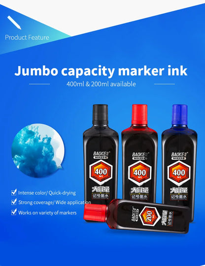 BAOKE MS223 Permanent Marker Ink – 200ml High-Capacity Refill Ink Bottle