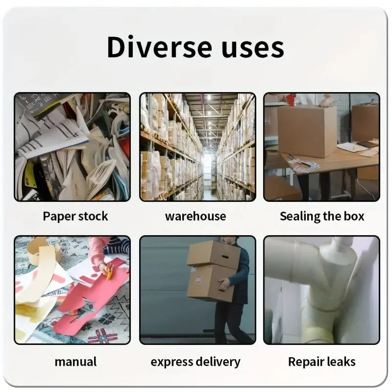 10/1PCS Heavy-Duty Packing Tape – Transparent Yellow & White Box Sealing Tape for Large Rolls & Thick Package Shipping
