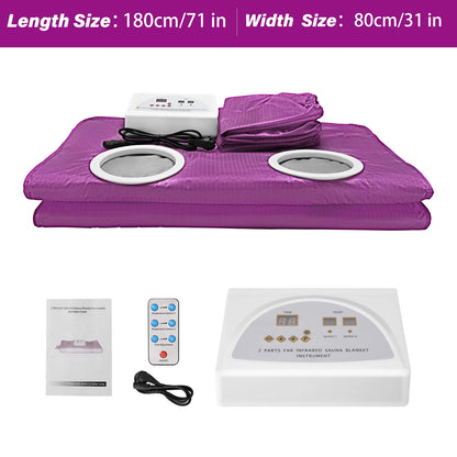 Purple Sauna Blanket with Sleeves – Slimming & Detox Thermal Weight Loss Blanket for Home Spa
