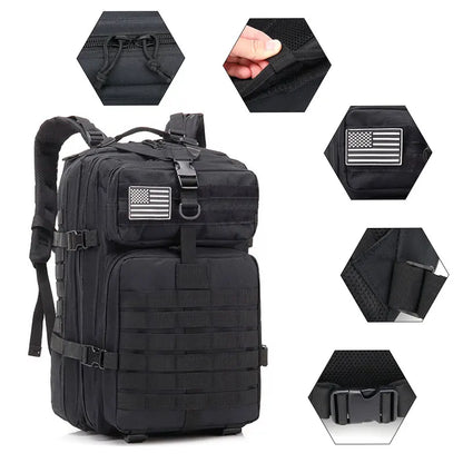 QT&QY 30/45L Tactical Backpack - Outdoor Hiking and Traveling Survival Bag, 3P Assault Pack with EDC MOLLE Design for Trekking and Hunting