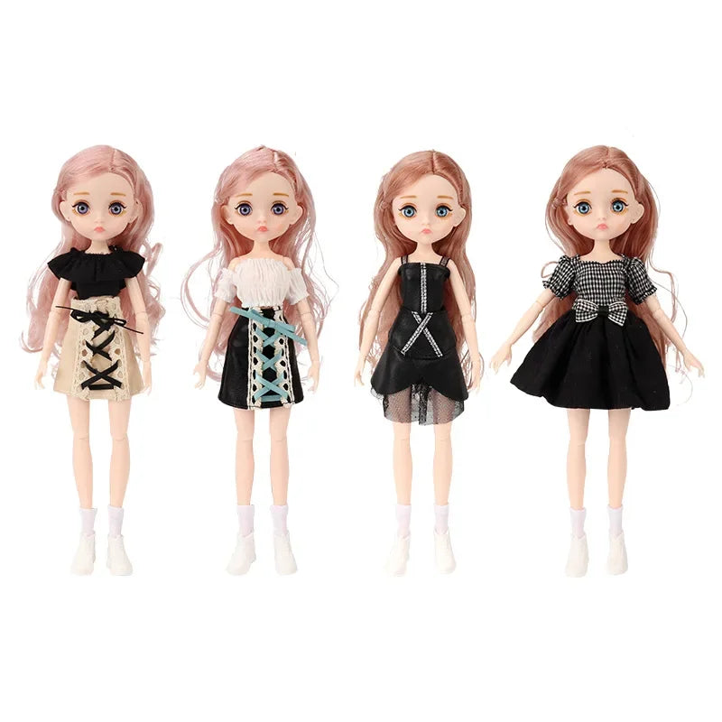 26cm BJD Doll for Girls – Purple Hair Fashion Princess with Big Eyes & Accessories Gift