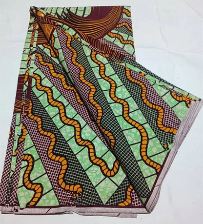 African Wax Print Fabric - 100% Cotton Nigerian Ankara Batik Material for Women’s Dresses