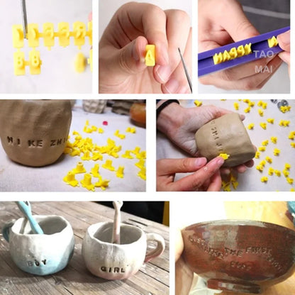 Alphabet Number Letter Biscuits Mold - Pottery Press Stamp for DIY Printing and Embossing, Cookie Cutter and Cake Tool