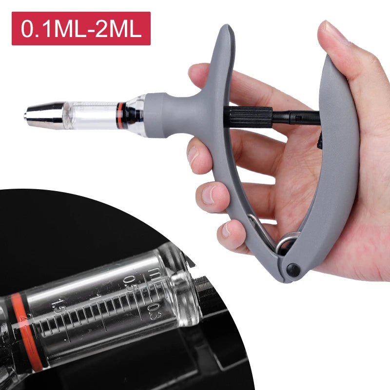 2ml/5ml Veterinary Animal Syringe - Continuous Injector with 10 Needles for Cats, Chickens, Sheep, Farm Use