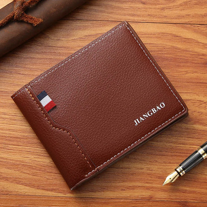 Men’s Slim Short Bifold Faux Leather Wallet – Credit Card & ID Holder Business Billfold Clutch Purse for Everyday Use
