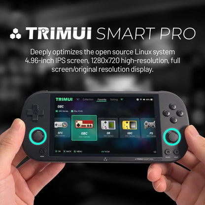 Trimui Smart Pro Handheld Game Console – 4.96'' IPS Screen, Linux System, Joystick & RGB Lighting, Retro Video Game Player Gift