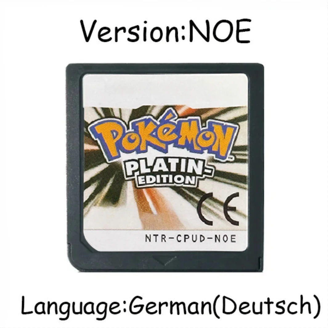 Pokemon Series DS Game Cartridge – Platinum, Pearl, Diamond, HeartGold, SoulSilver, Multilingual for NDS/3DS Consoles