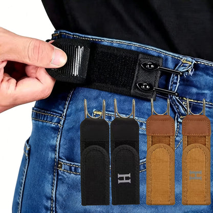 Adjustable Elastic Waistband Buckle - Magic Tape & Metal Hook Waistband Extender