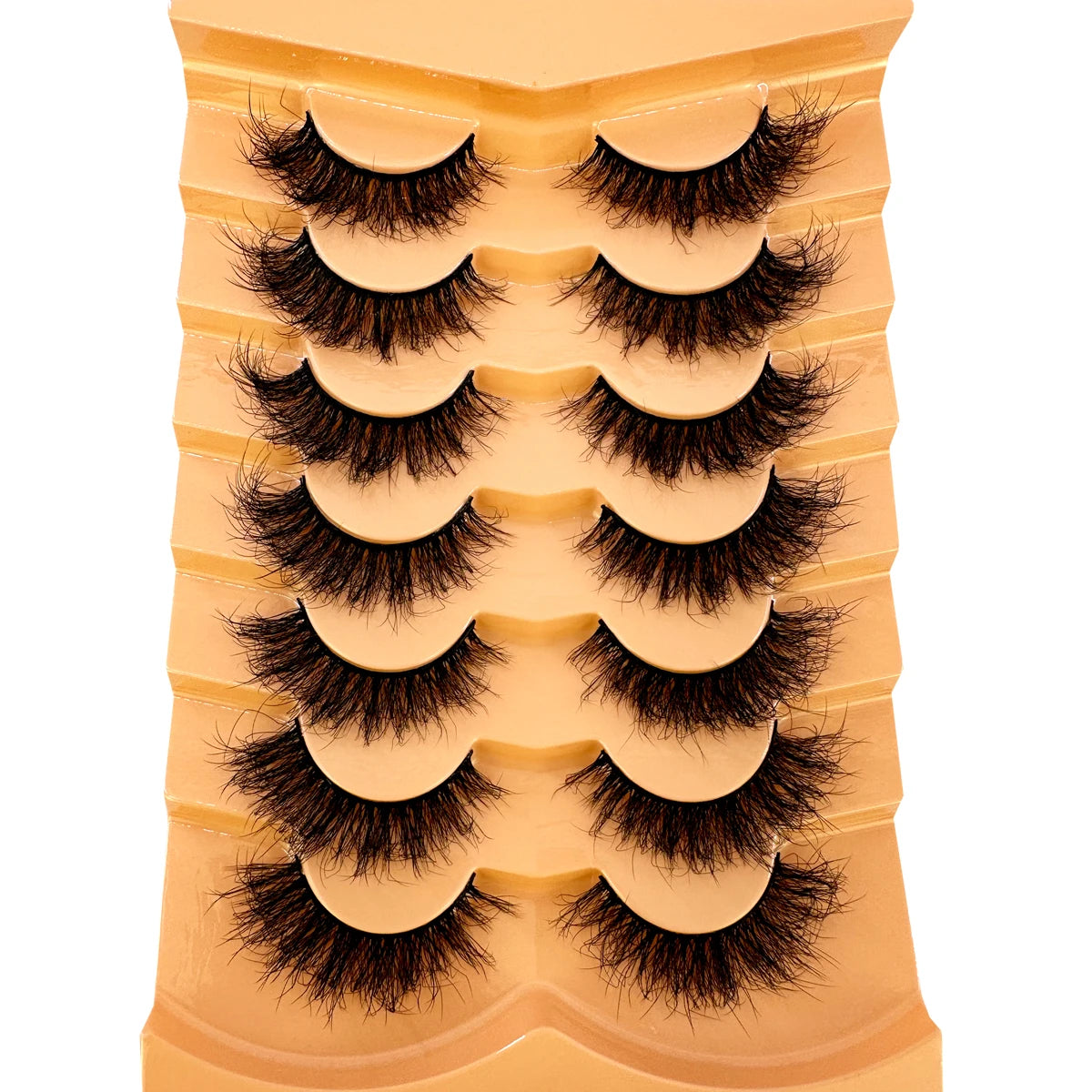 7 Pairs 3D Mink Fur False Eyelashes – Thick Short Dramatic Natural Look Makeup Lashes Wholesale