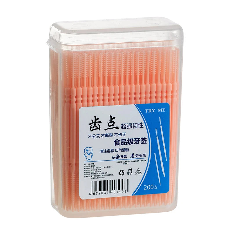 200-Piece Dental Floss Picks Set - Interdental Cleaning Tools for Daily Oral Hygiene and Dental Care